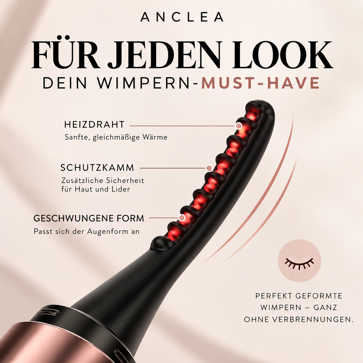 Anclea HeatCurl™ – Wärmende Wimpernzange