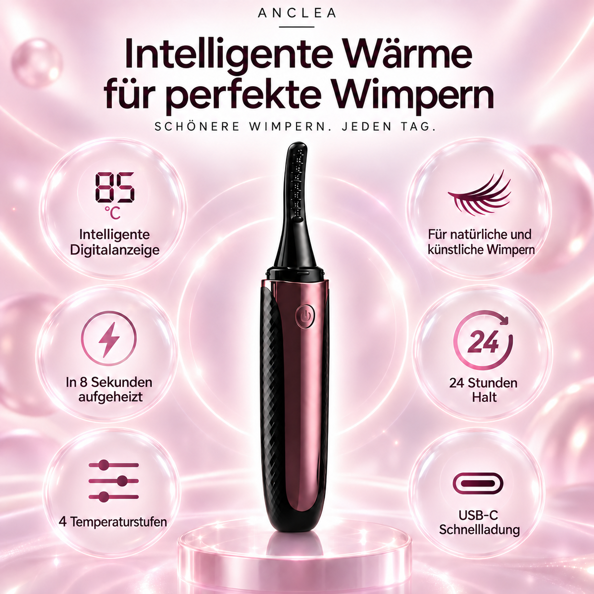 Anclea HeatCurl™ – Wärmende Wimpernzange